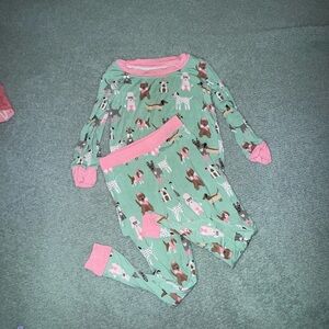 Little Sleepies Aqua Puppy Love Two Piece Set